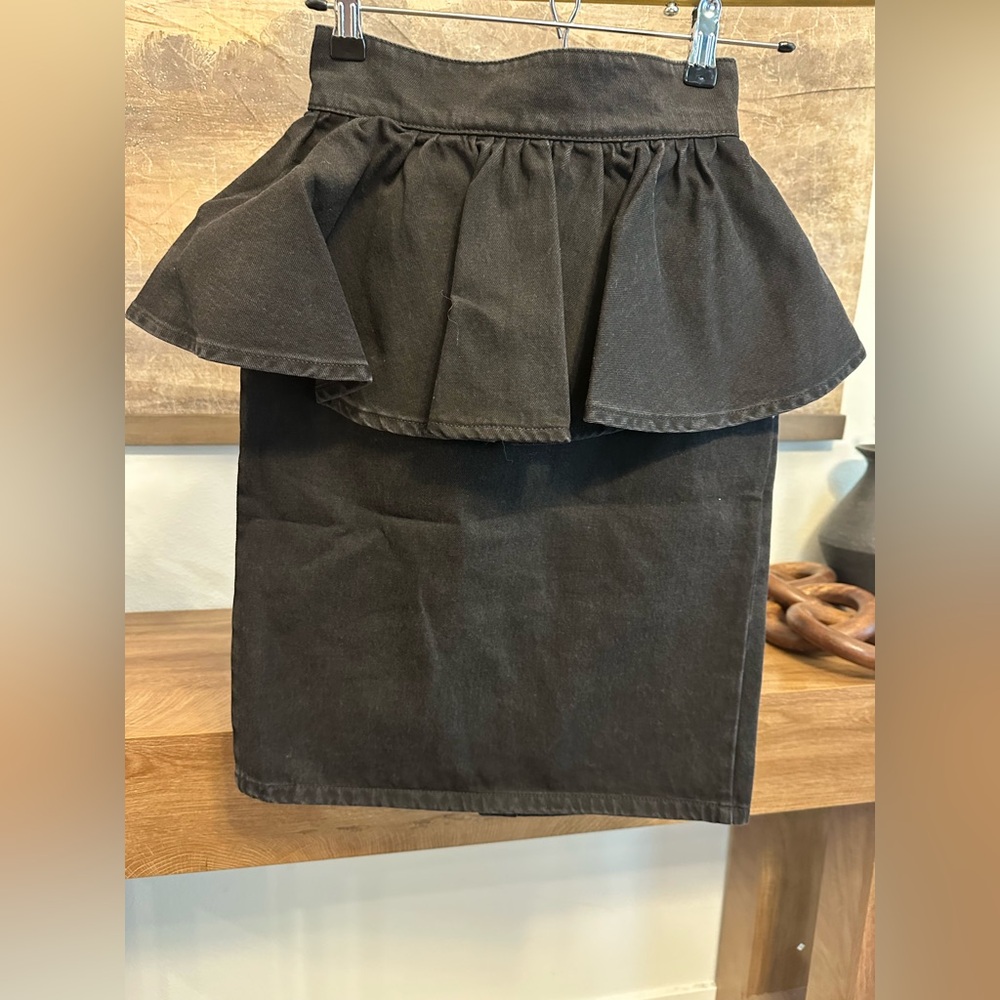 NWT MSGM Black Peplum Pencil Skirt